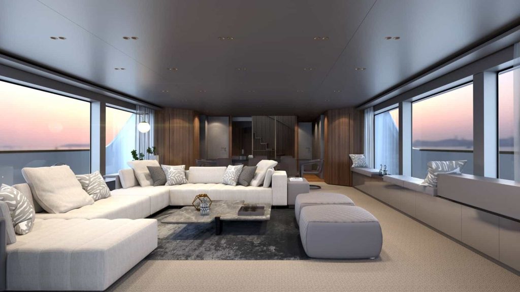 This is a photograph of Sanlorenzo SD118 Salon