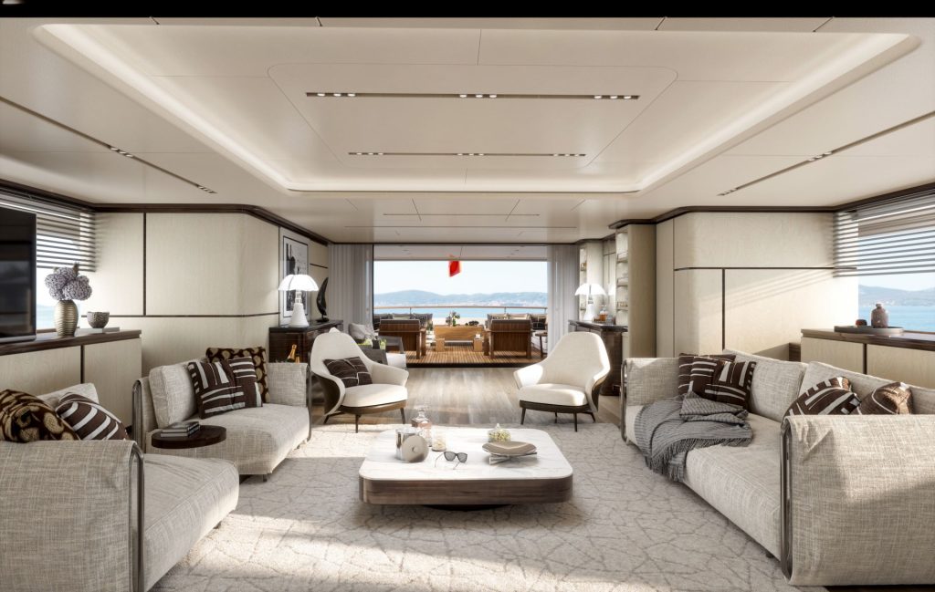 This is a photography of Benetti FB 284 Main Salon