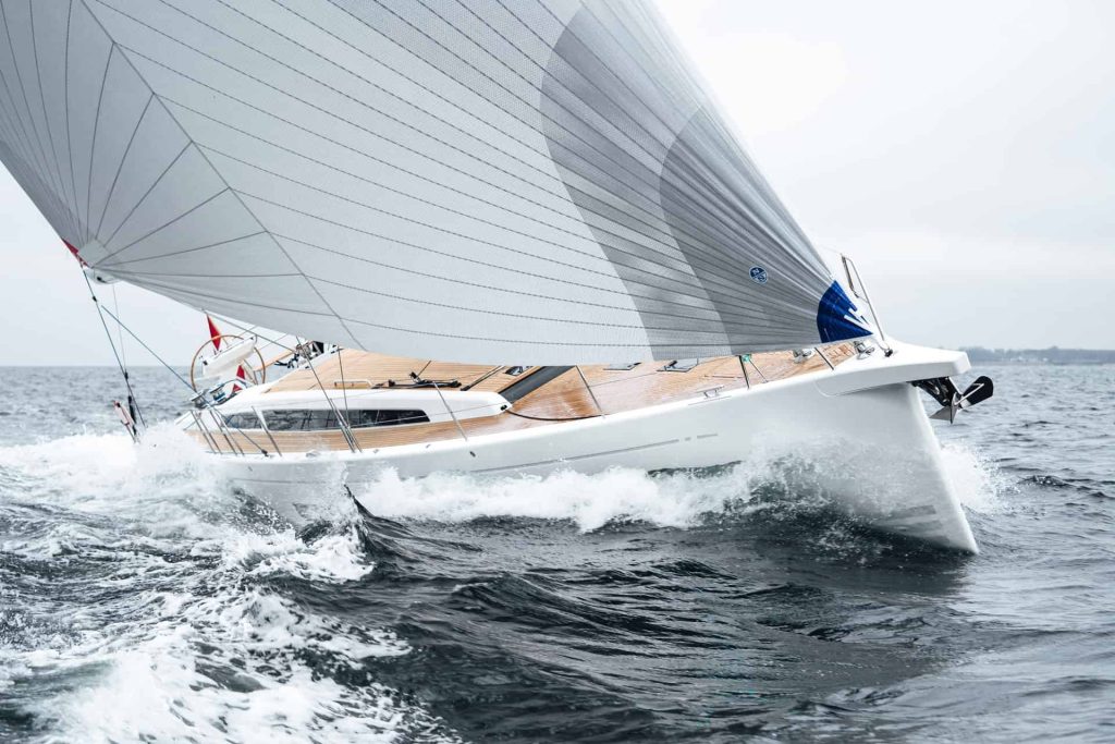 This is a photography of x yachts 56 sailing