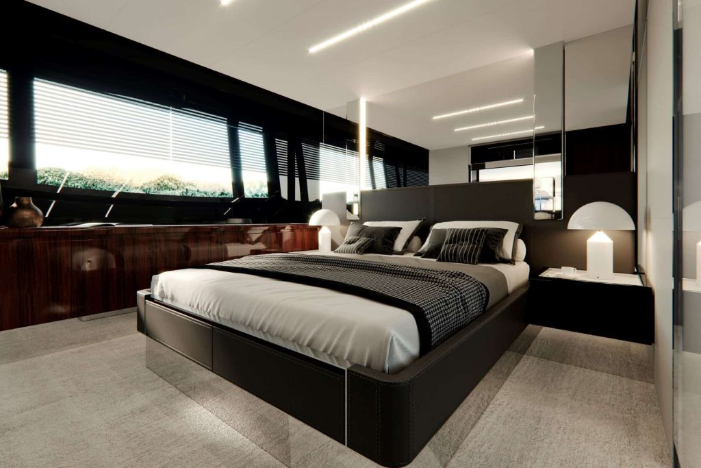 This is a photography of Riva's yacht owner cabin
