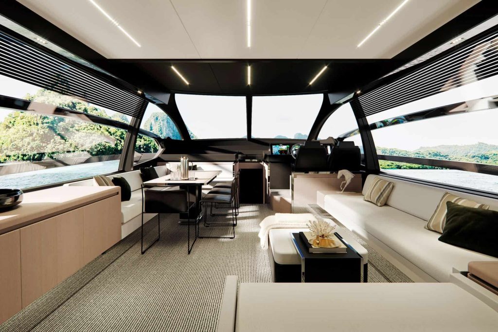 This is a photopgraphy of Riva 76 Perseo Super main salon