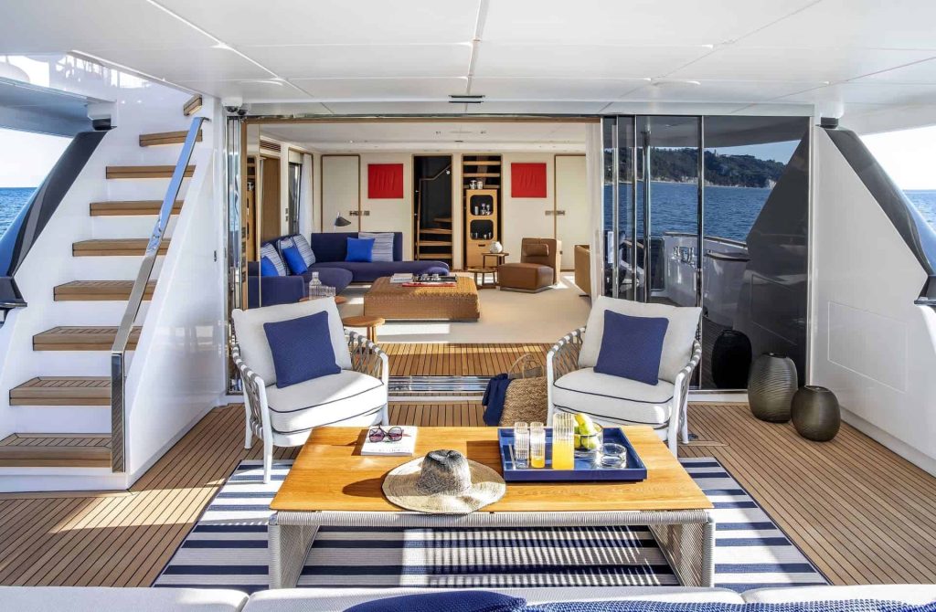 This is a photography of navetta yacht cockpit