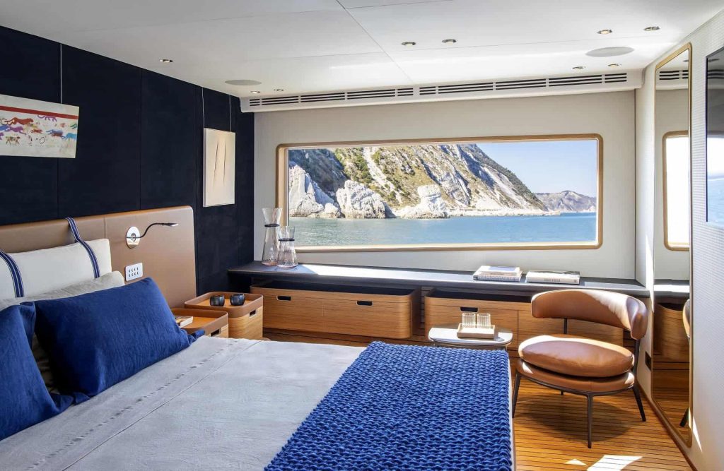 This is a photography of italian yacht master cabin