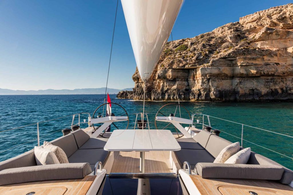 This is a photography of Swan 65 sailing yacht