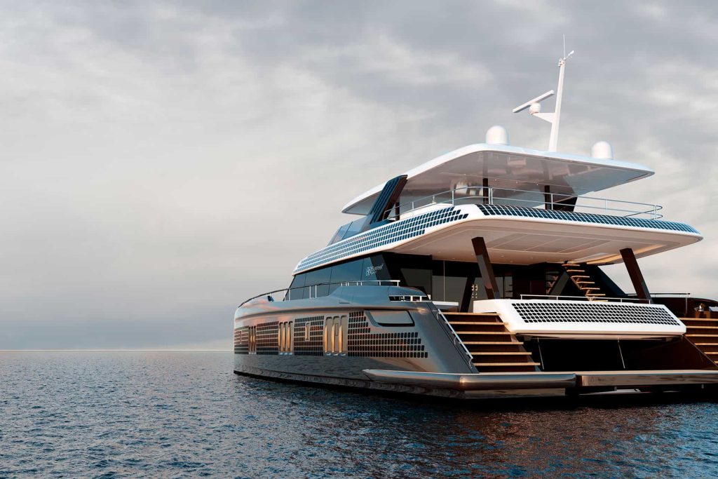 This is photo of a Sunreef 80 side view