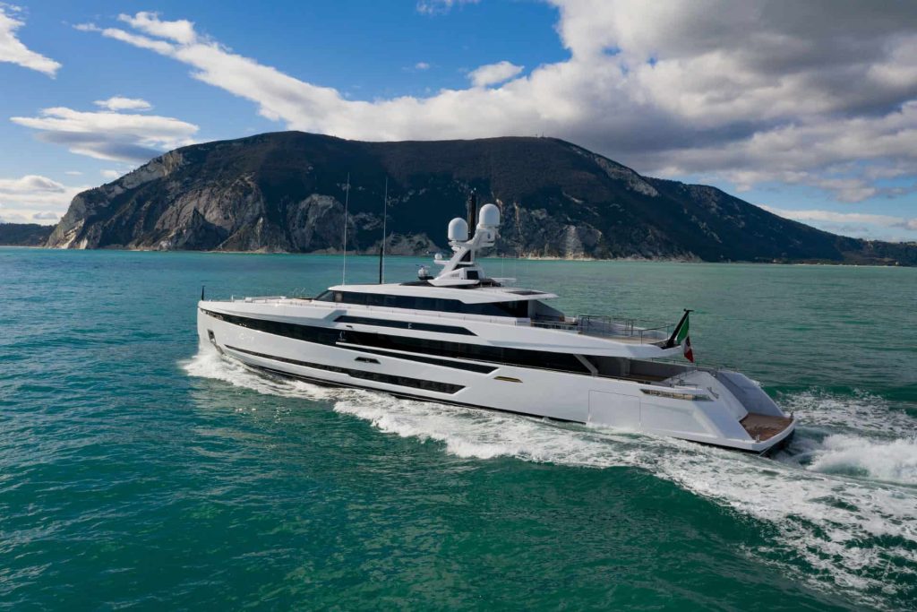 This is photo of a Columbus 50 Sport cruising back view