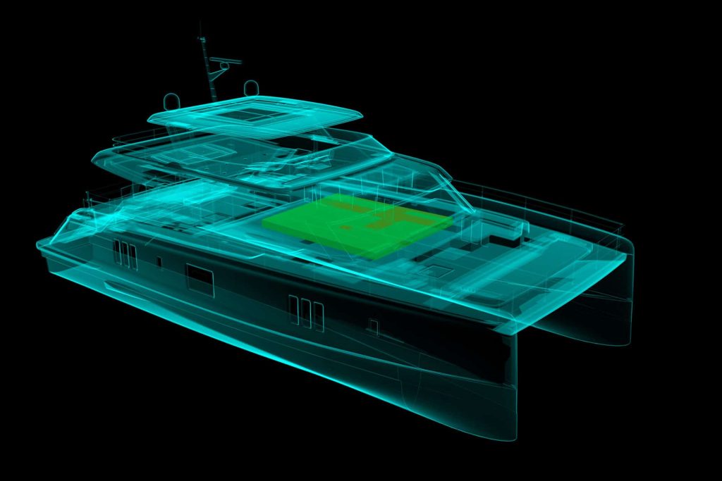This is photo of Sunreef Eco Power x-ray view