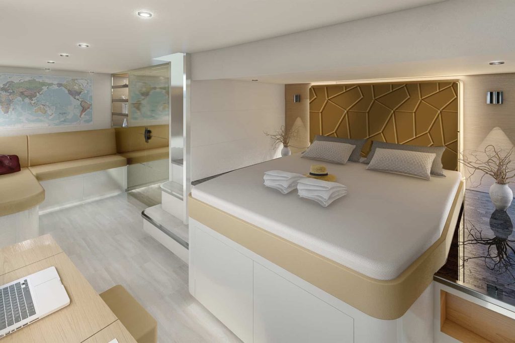 This is photo of a master cabin