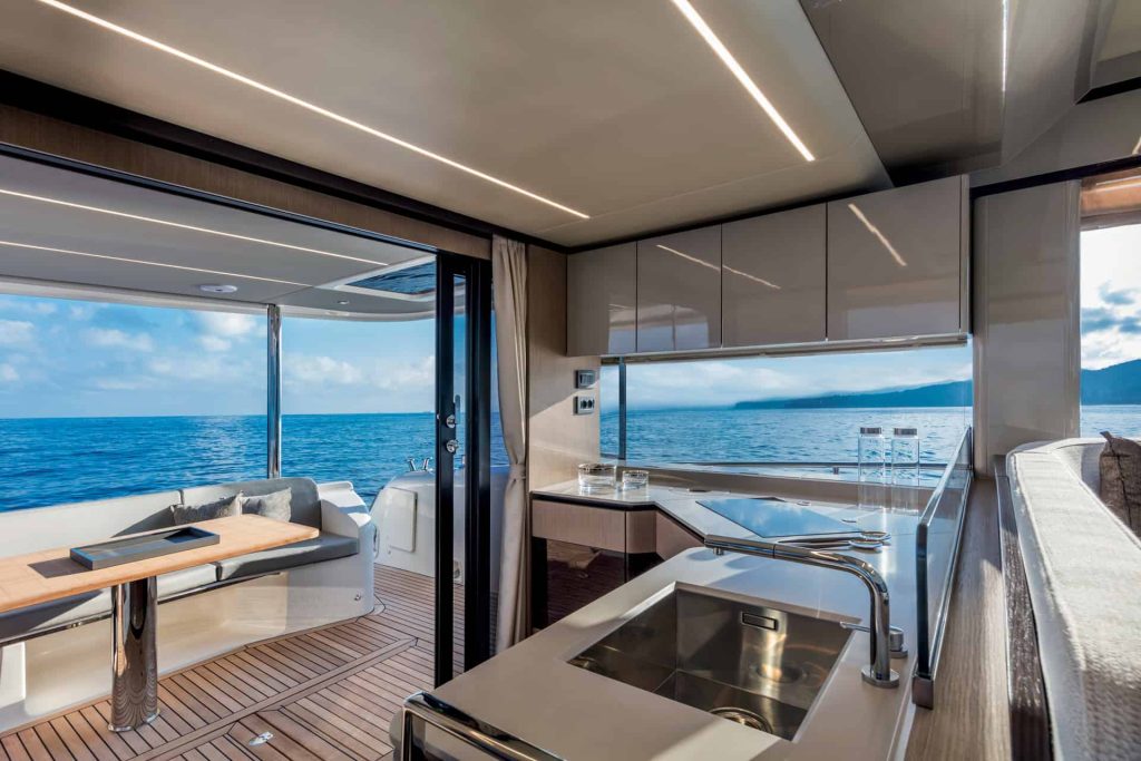 This is photo of a galley at new Absolute yacht