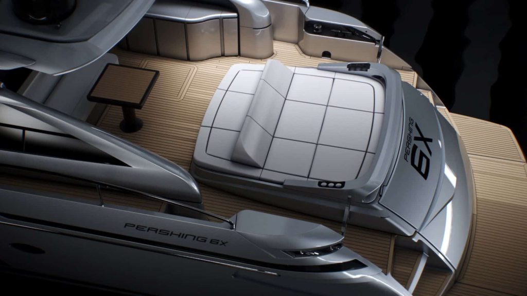 This is aphotography of new Pershing 6X stern