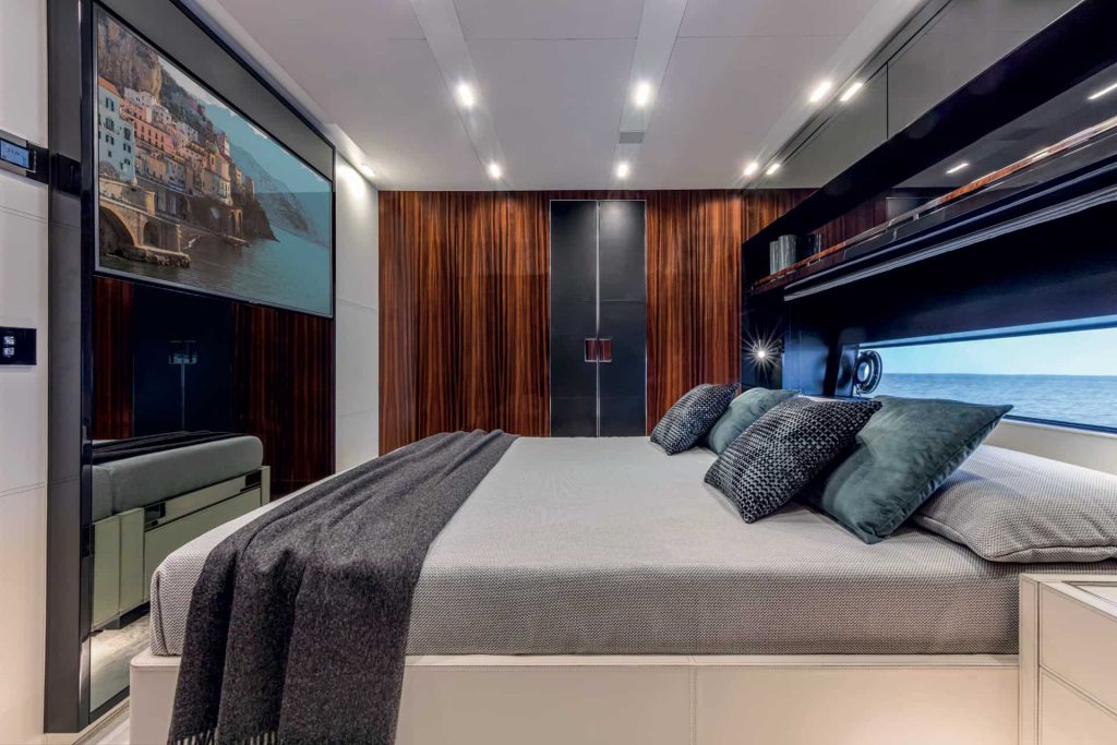 This is photo of a yacht guest cabin