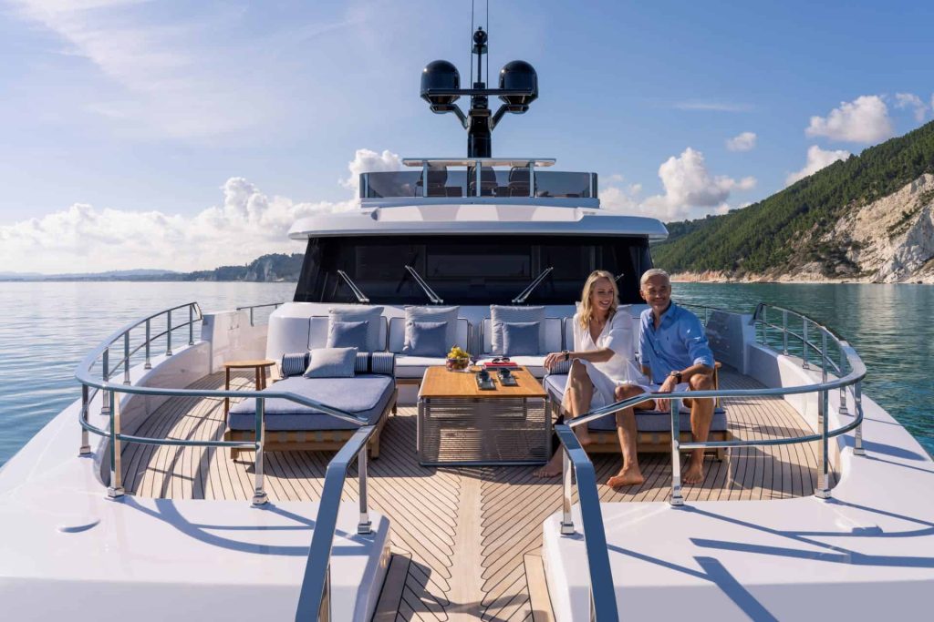 This is a photography of custom line navetta 30 sundeck