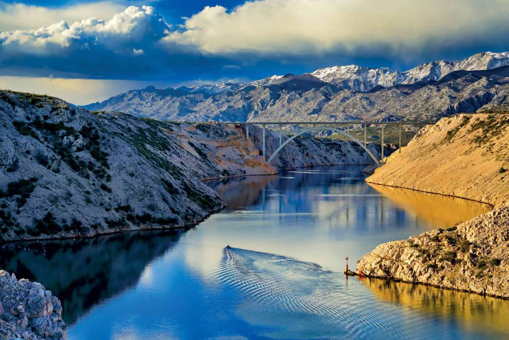 This is photo of a Maslenica bridge