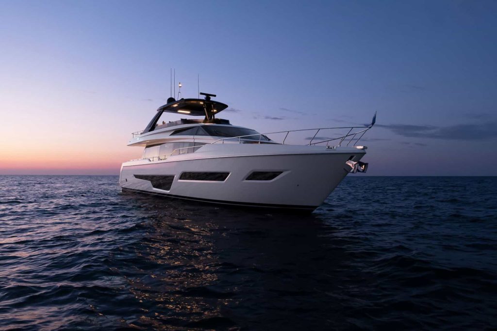 This is a photography of new Ferretti Yachts 780