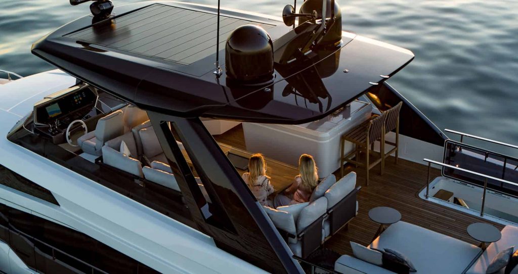 This is a photography of Ferretti 780 redesign