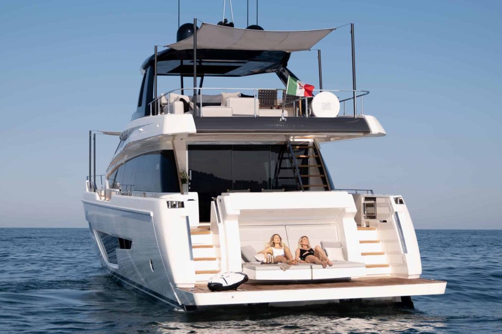 This is a photography of Ferretti 780 italian yacht