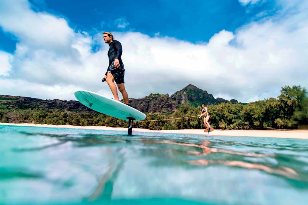 This is photo of a eletric surfboard Liftfoil