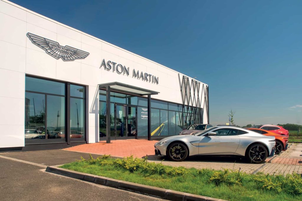 This is photo of a Aston MArtin salon Budapest
