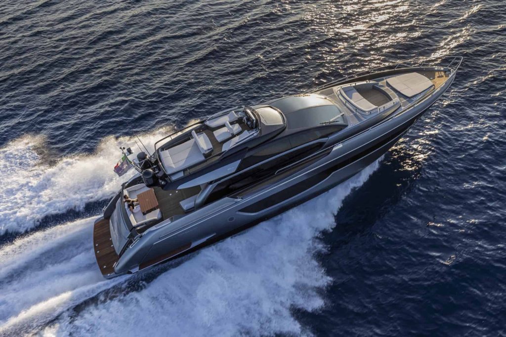 This is a photography of Riva 76 Perseo Super sport fly yacht