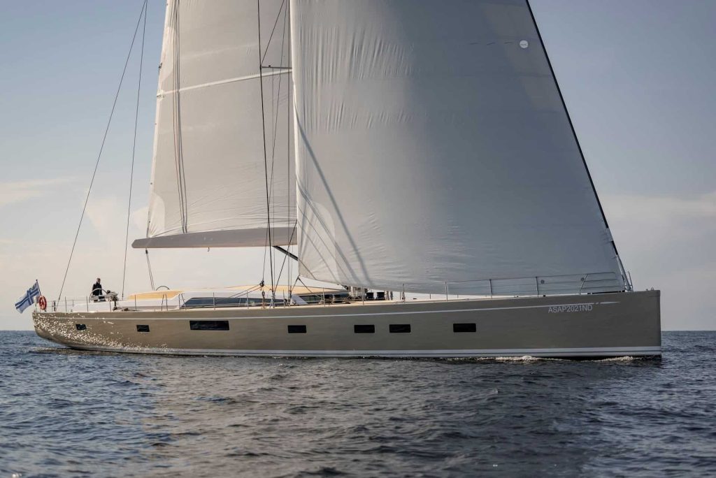 This is a photography Swan 120 sailing