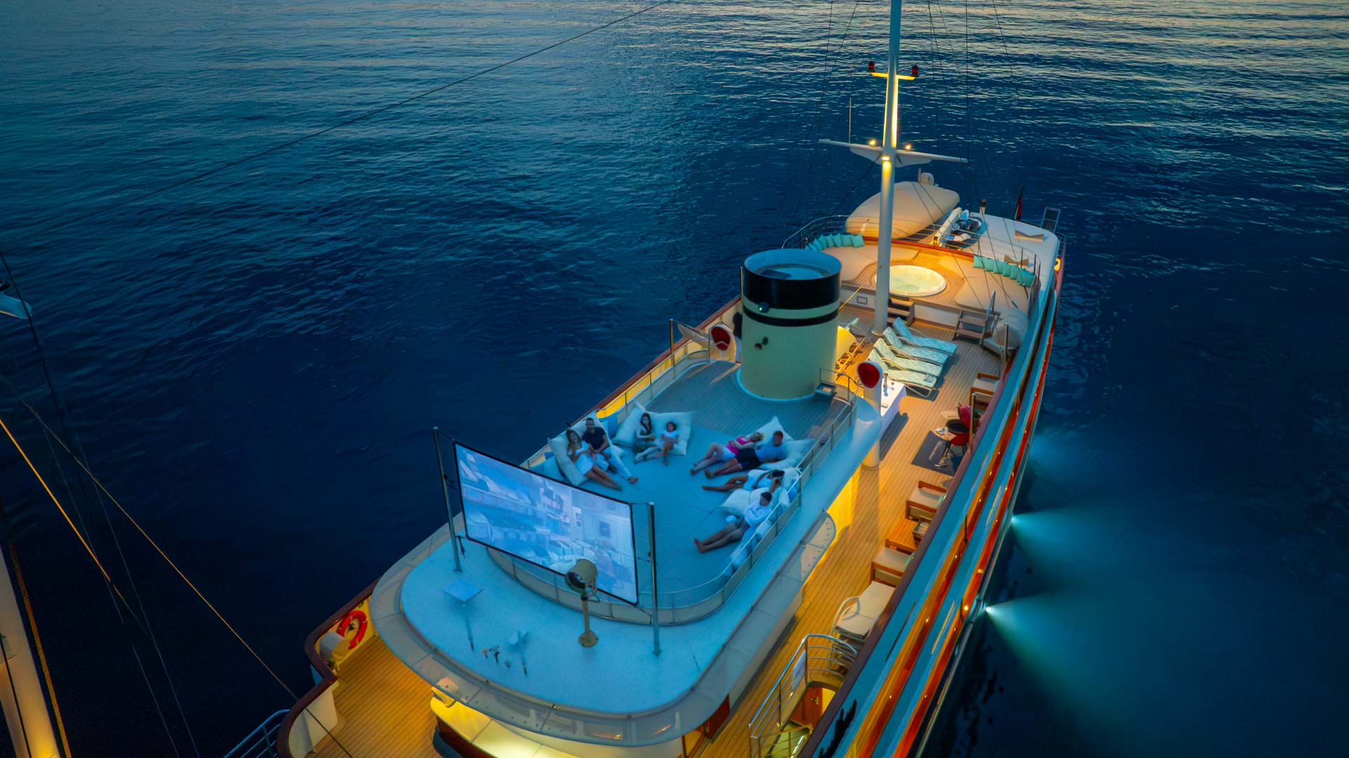Sun deck at night
