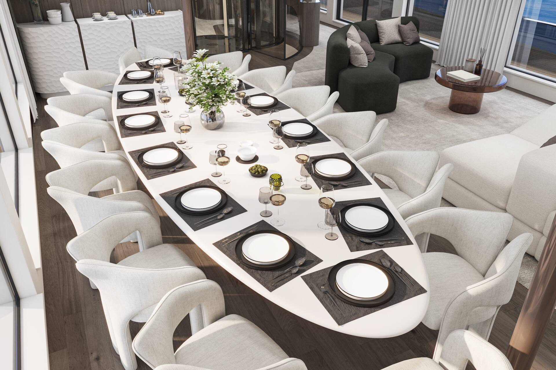 Inside dining area
