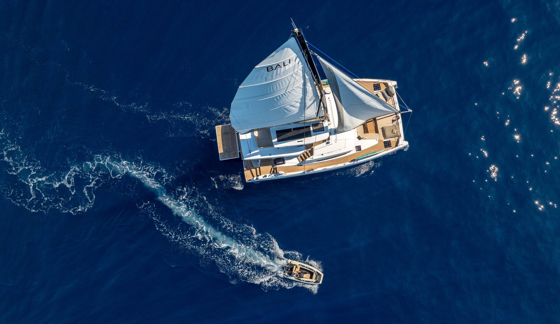 Farben sailing aerial view