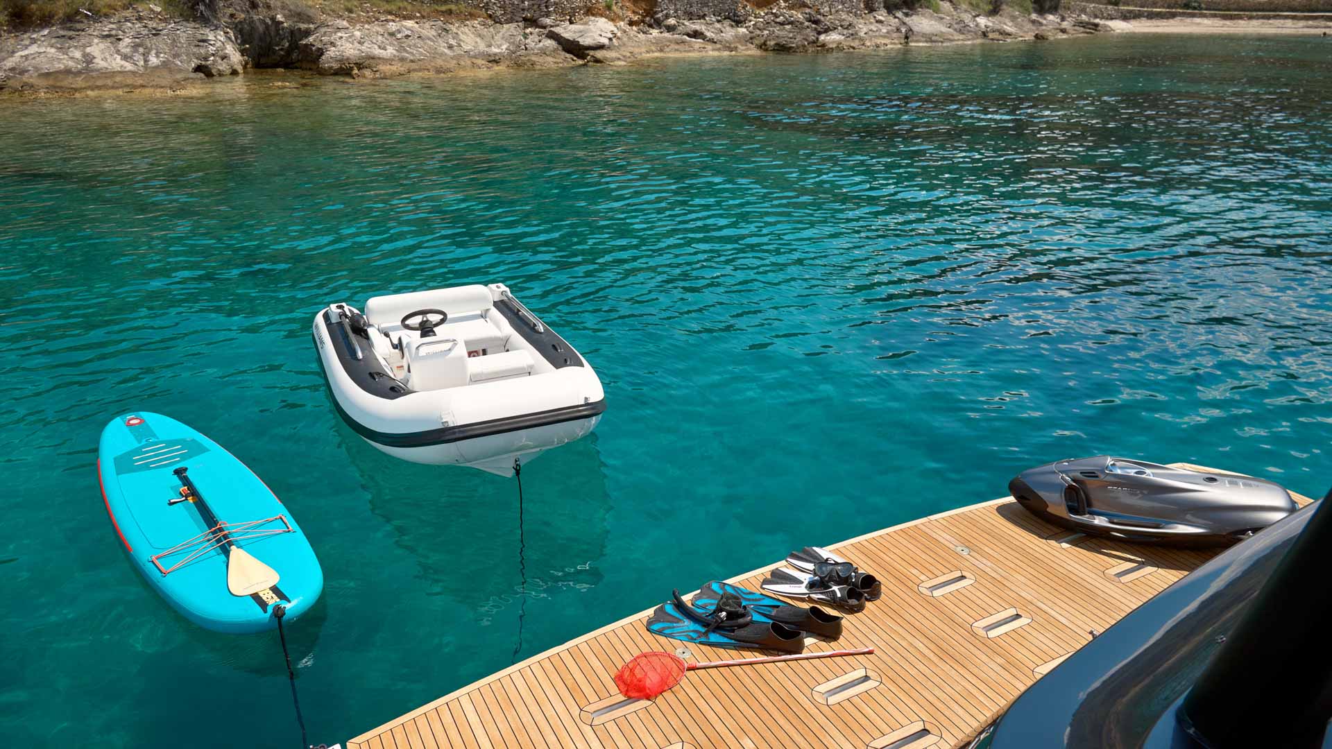 Swim platform and water toys