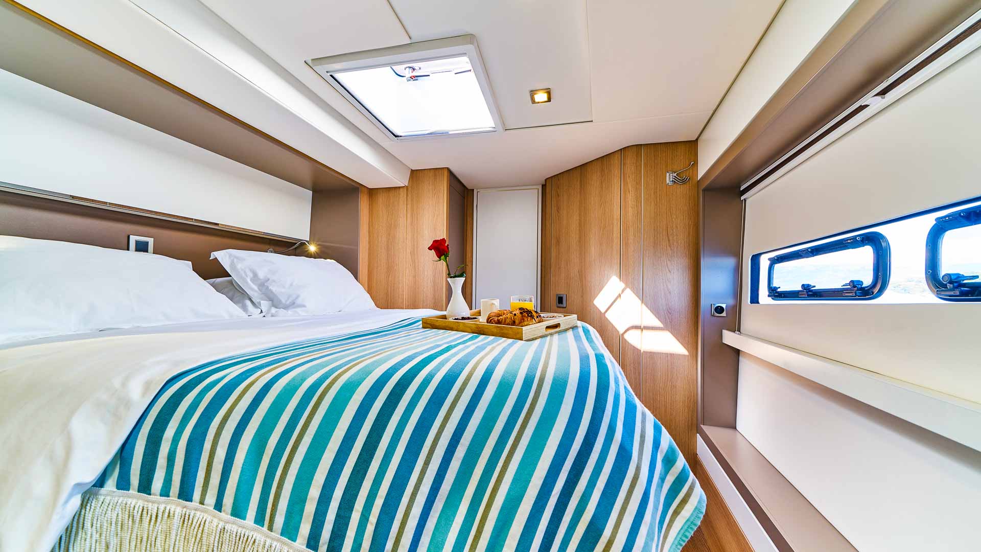 Double cabin view of the Bali 5.4 catamaran
