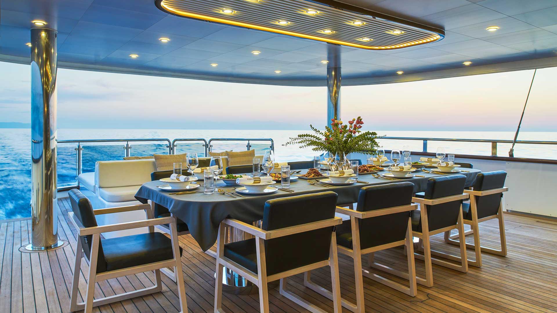 Anima Maris aft dining area