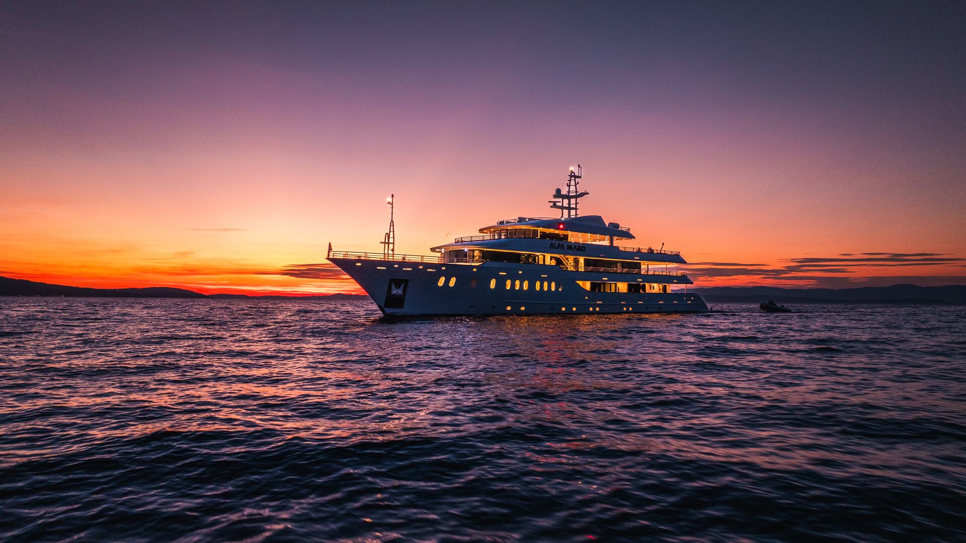 Sailing in sunset