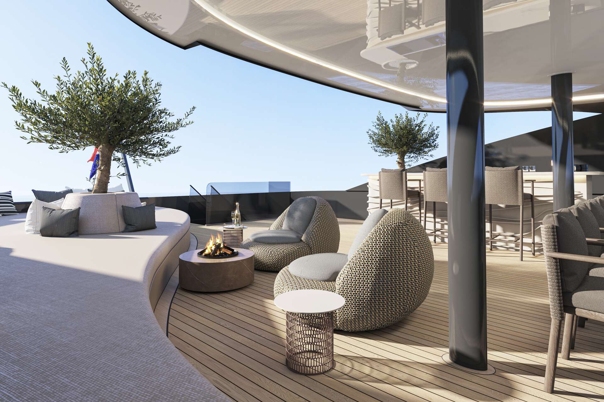 Fire pit on board