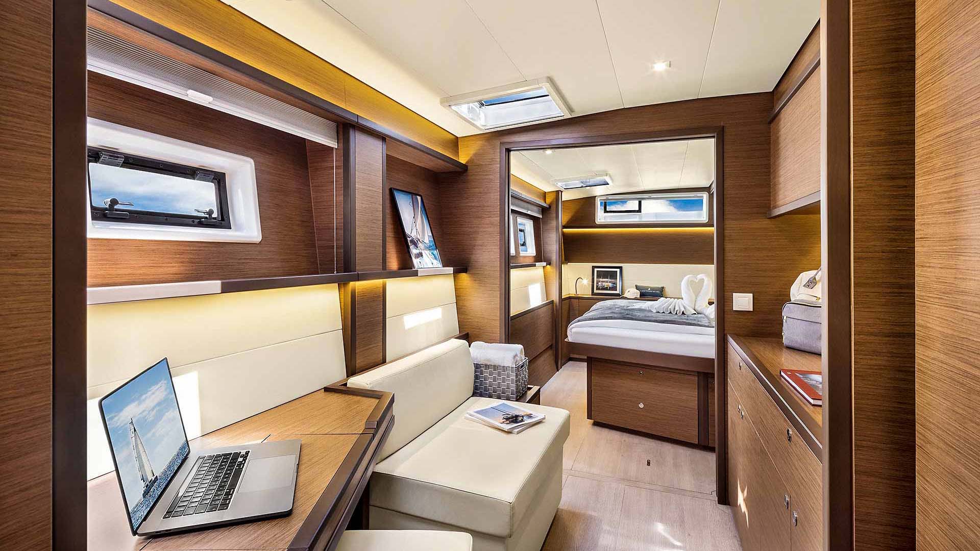 Lagoon 52F Master cabin view