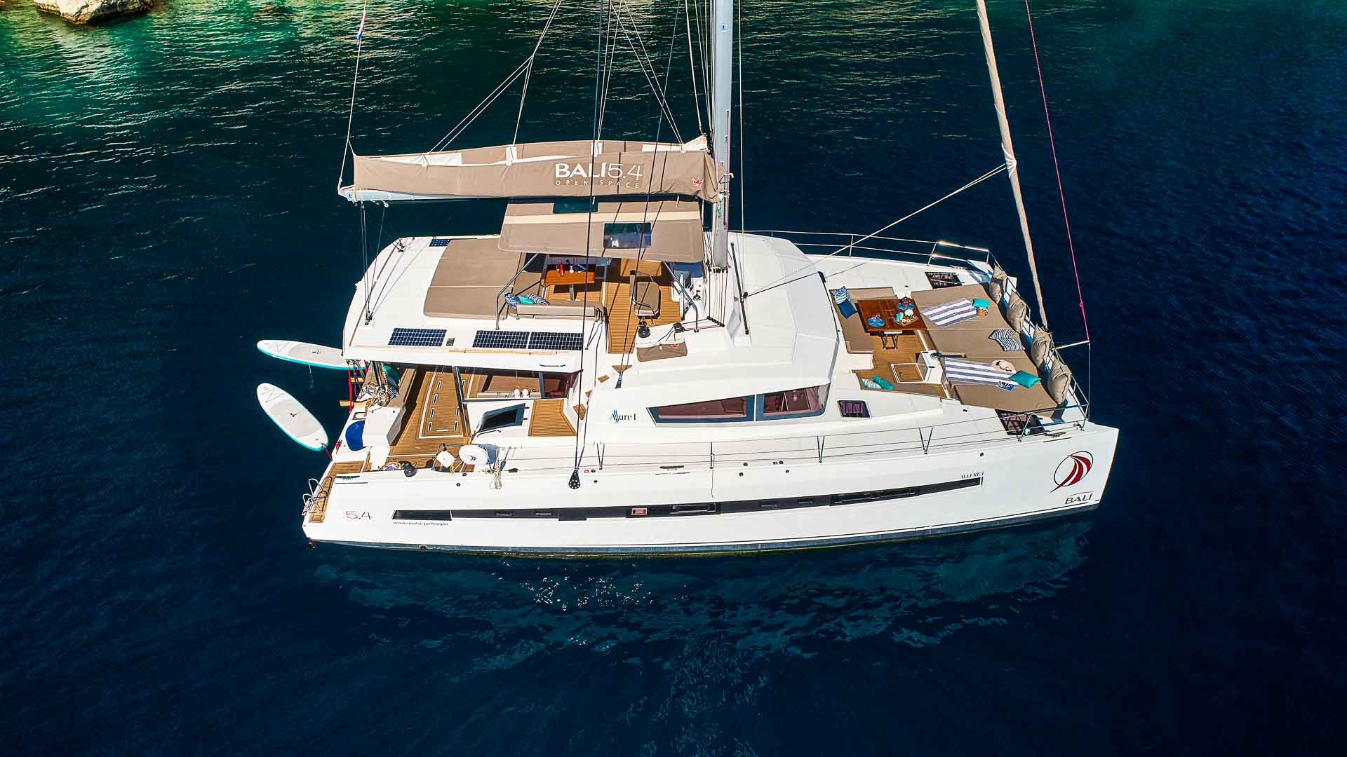 Side view of Bali 5.4 catamaran