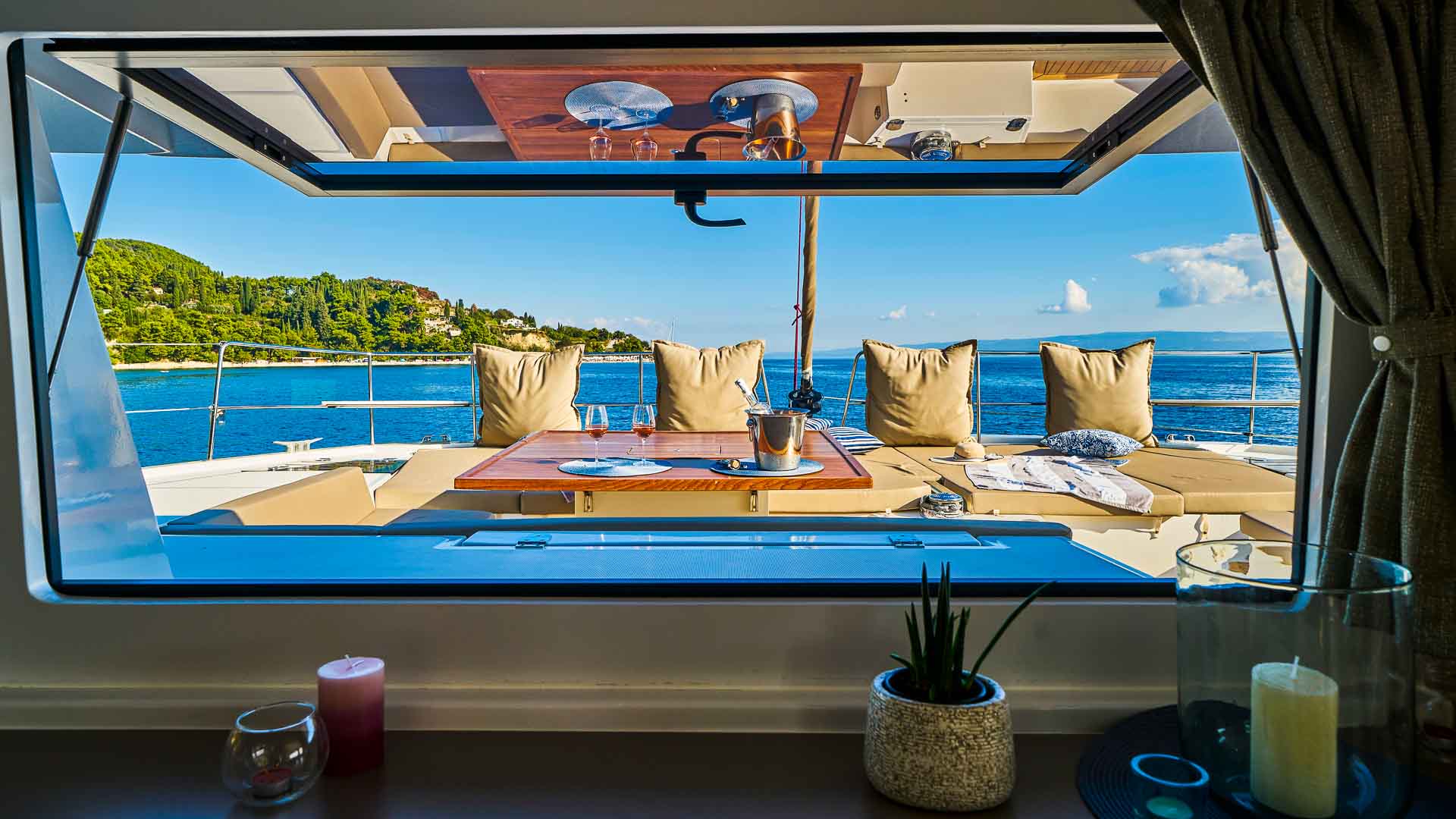 View from salon of the Bali 5.4 &nbsp;catamaran