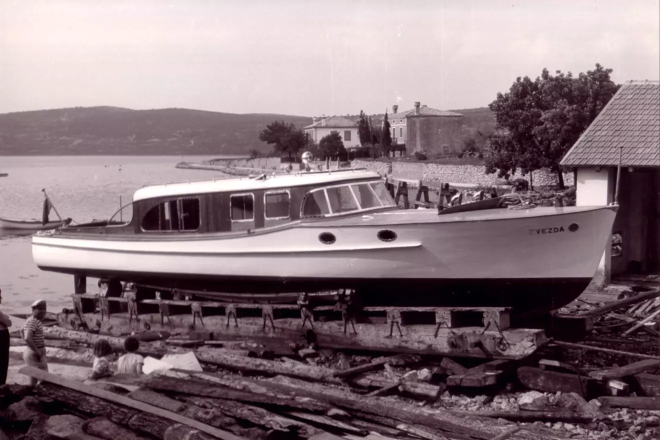 old model boat at shipayad and marina punat island krk