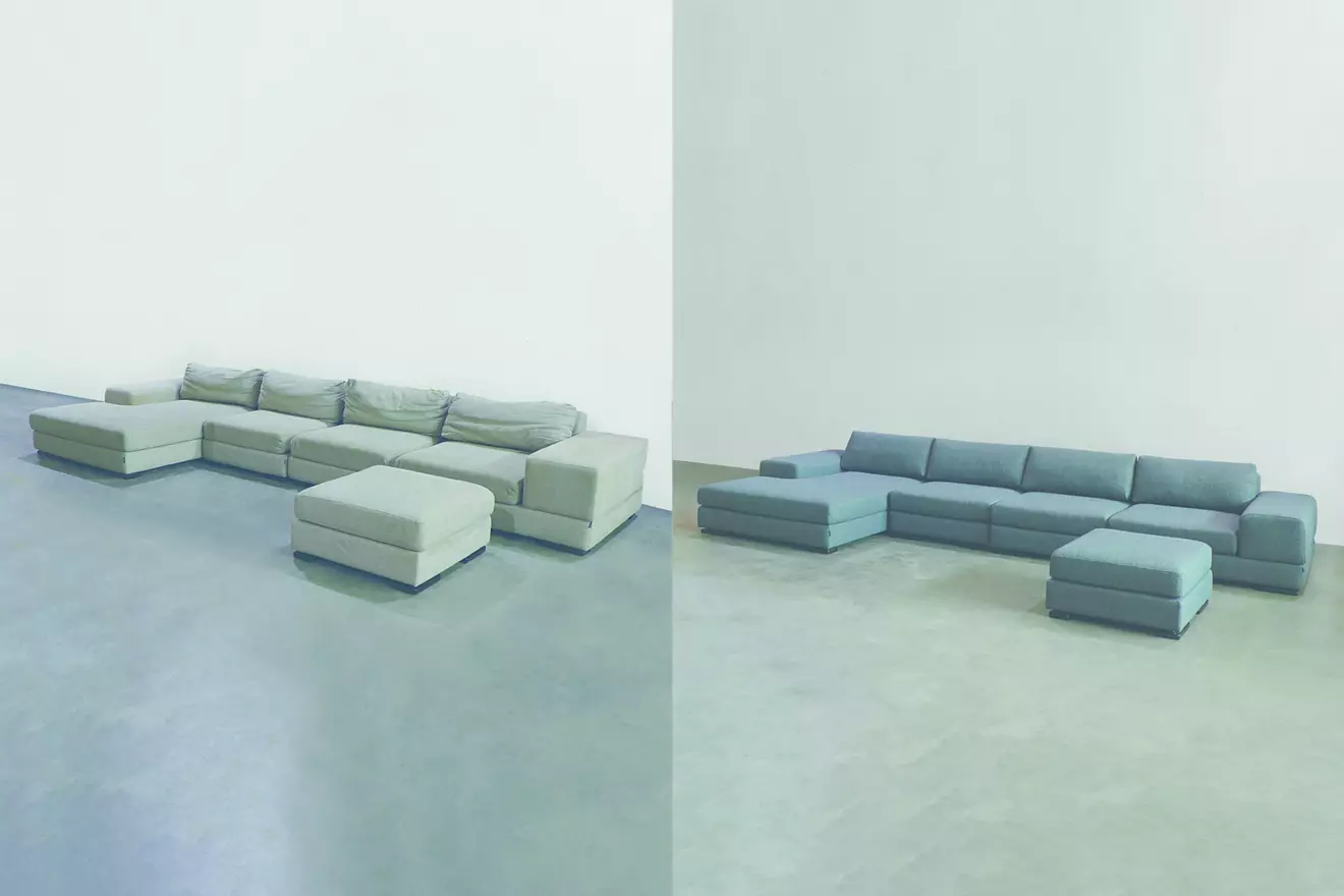 L-couch before and after