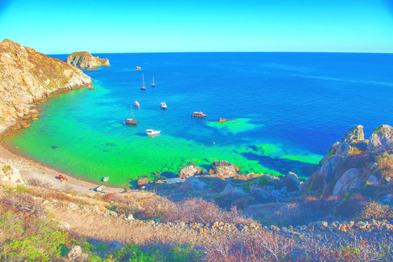 Palagruža Island's rocky shores and clear blue waters.