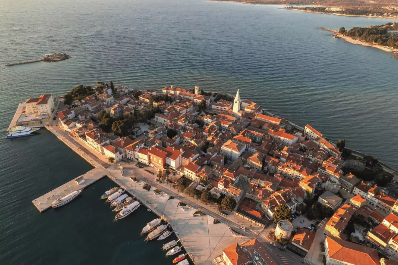Poreč Old Town air landscape photo