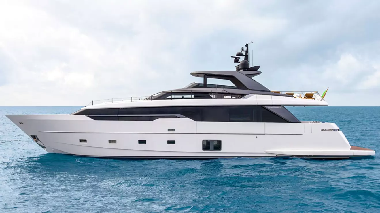 Luxury yacht for charter in Croatia Sanlorenzo SL96A Primus side view