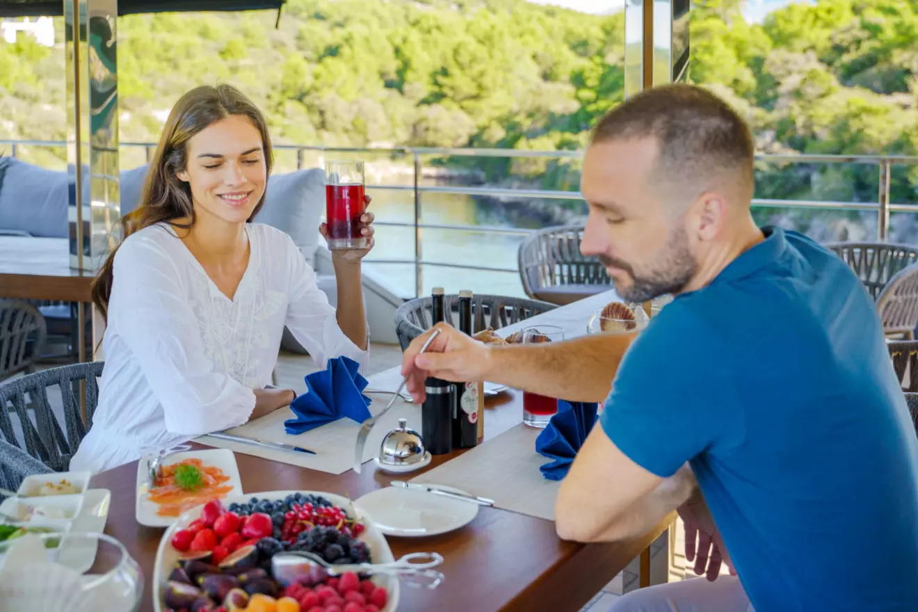 couple on luxury yacht charter croatia