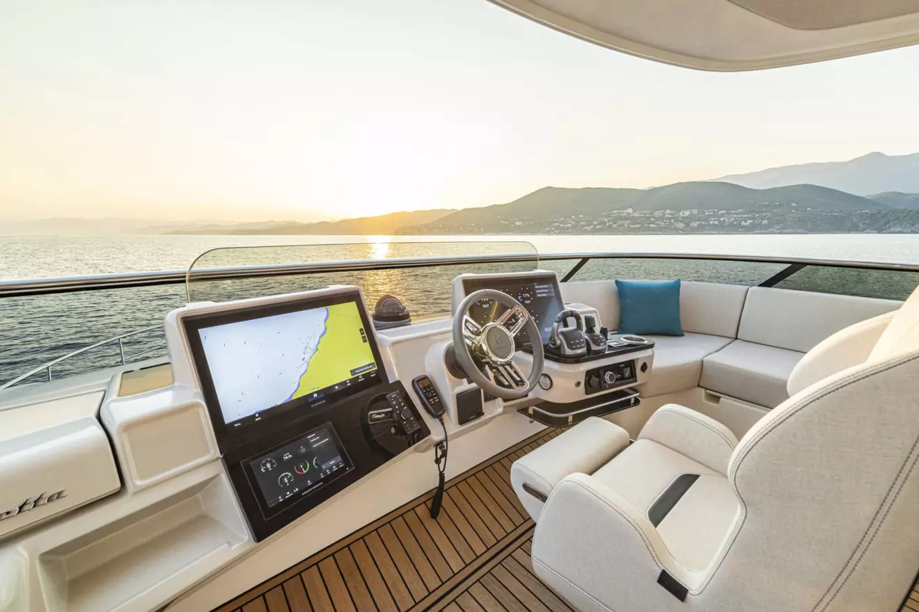 Absolute Navetta 70 flybridge helm