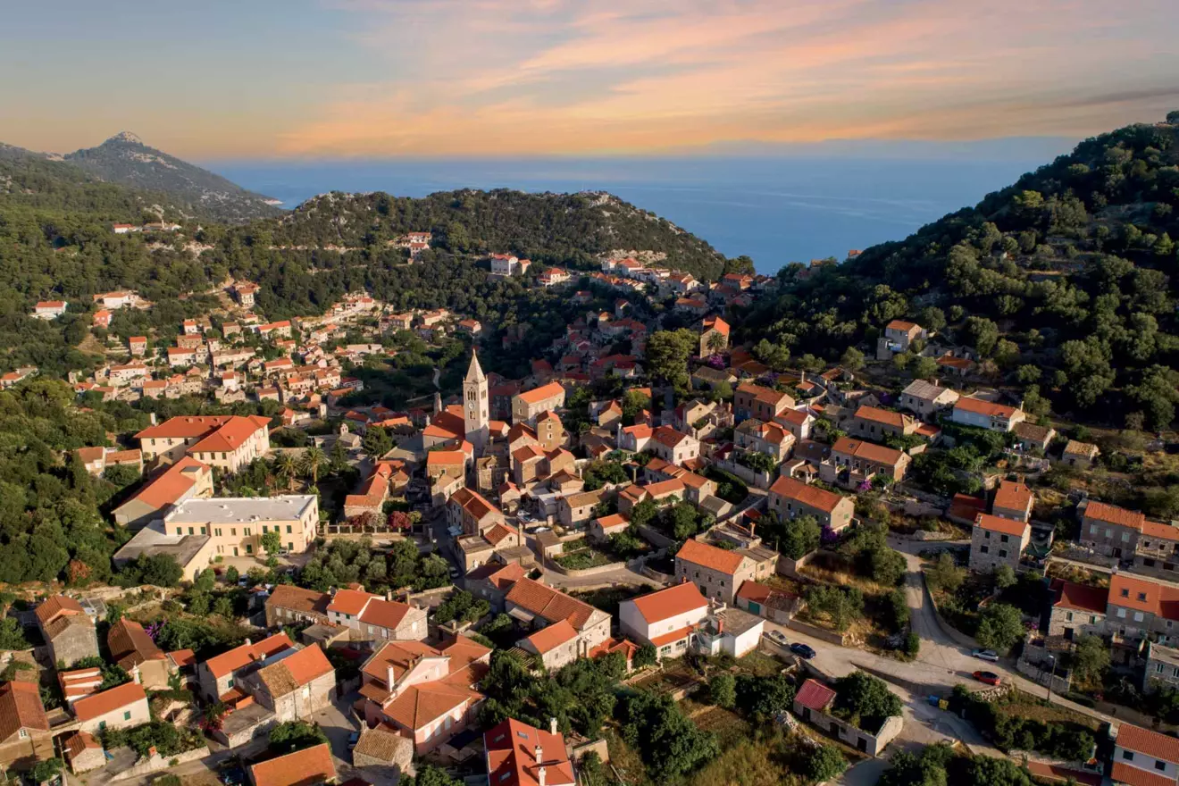 small town Lastovo at island Lastovo