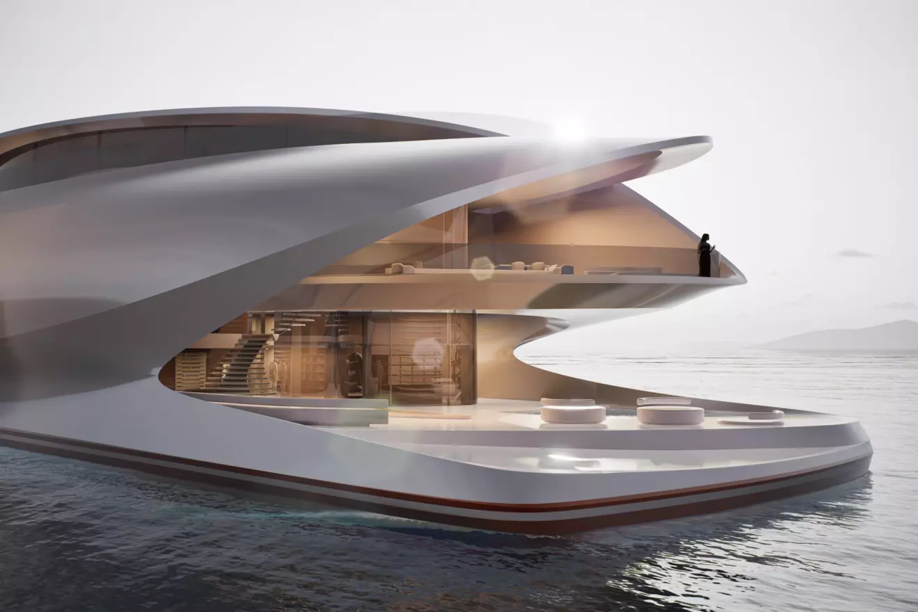 oceanco lily top deck with owner's apartment