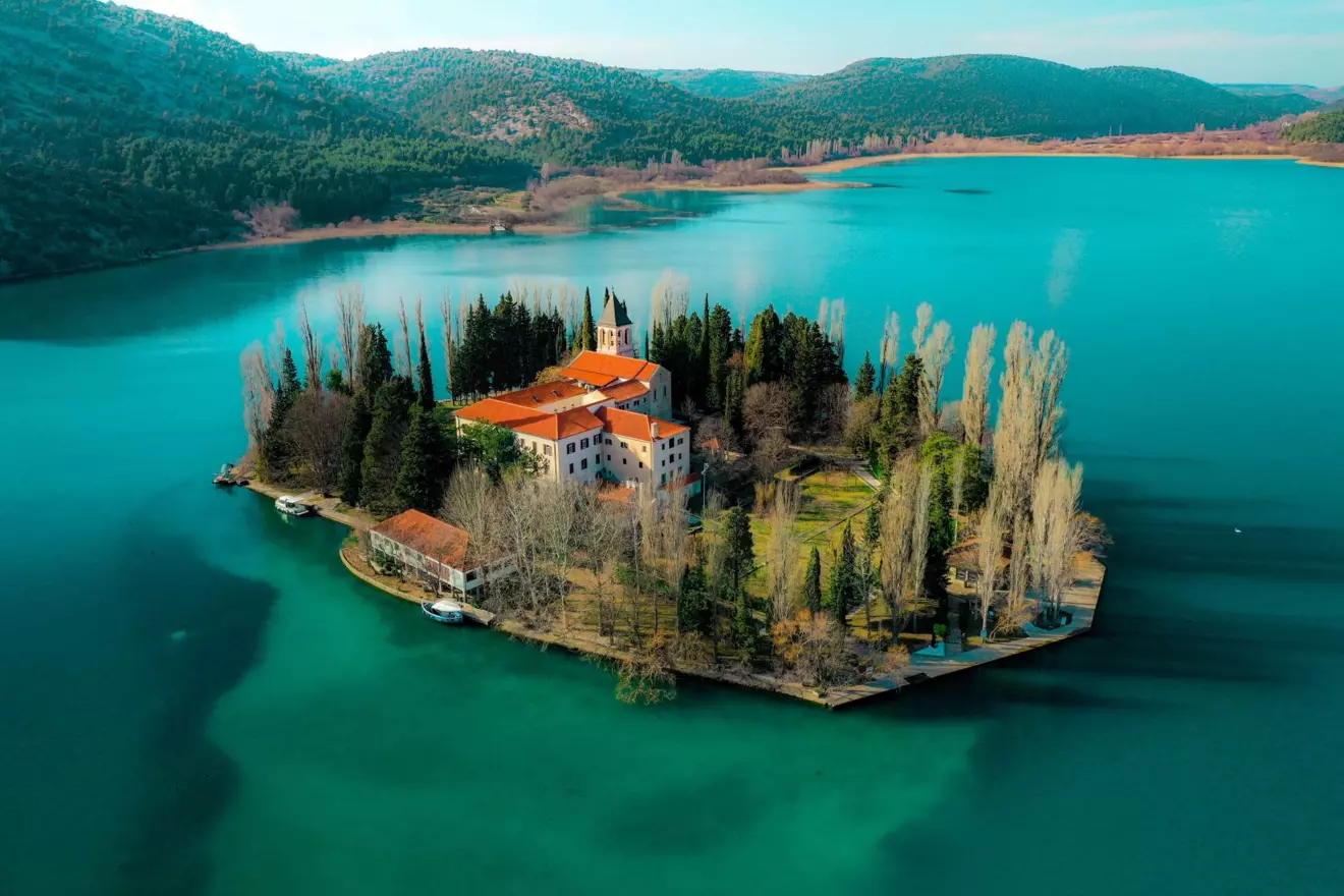 Visovac island, National park Krka, Skradin