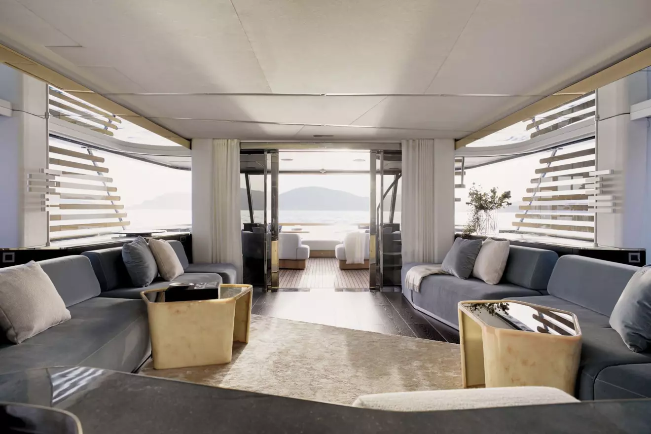 Azimut Magellano 30 M interior salon designed by Vincenzo De Cotiis