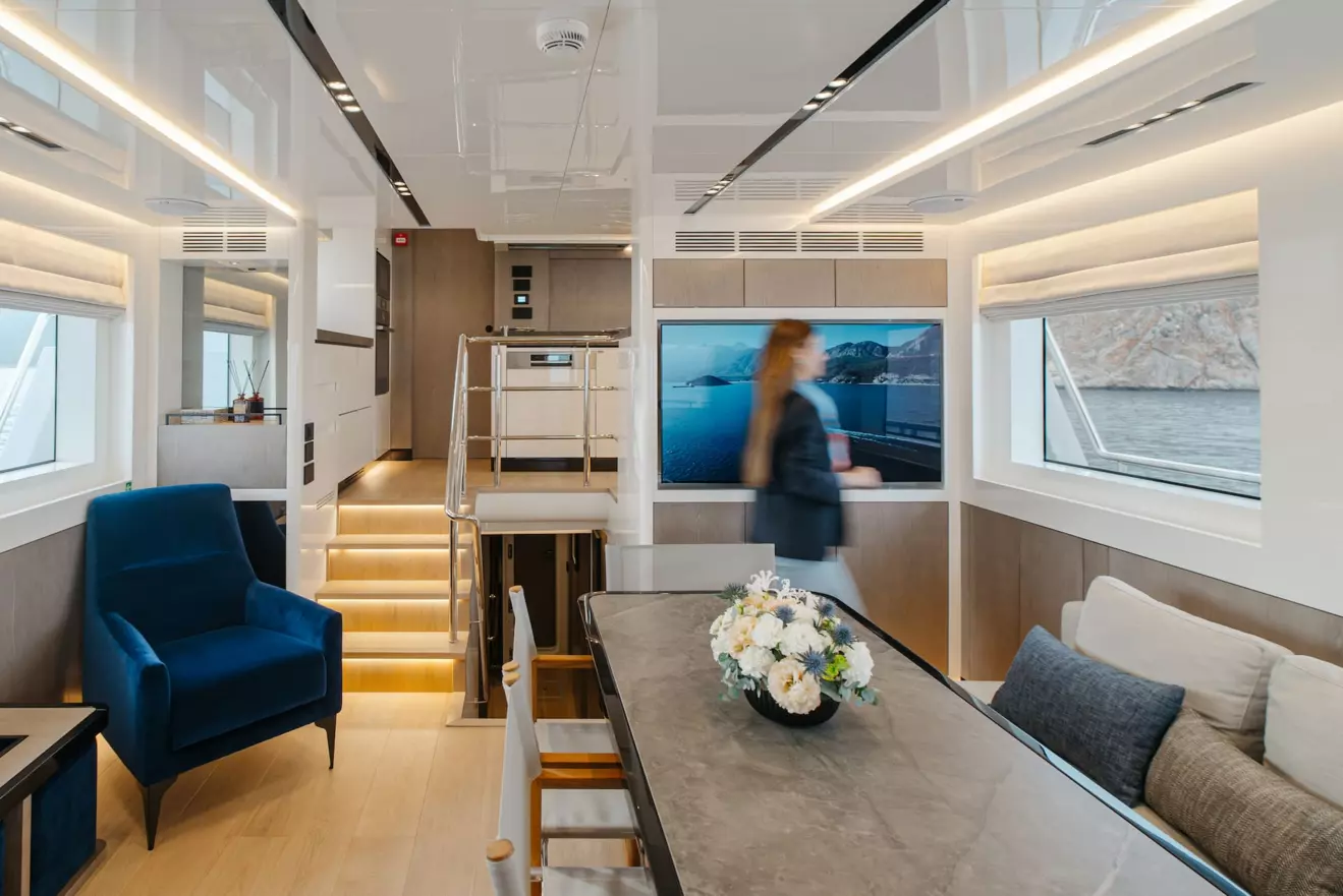 Bering 65 salon interior