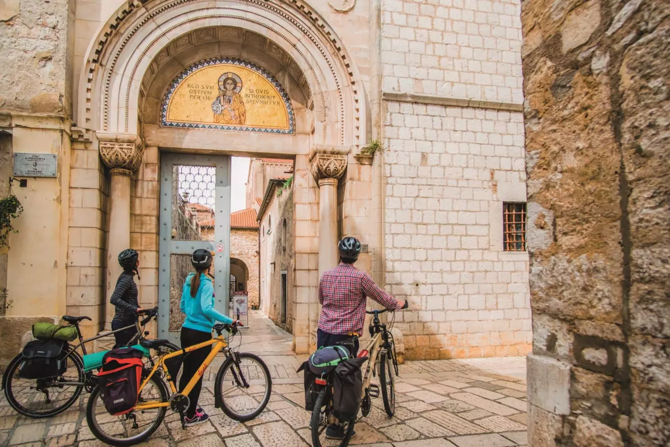 Old town Poreč by bike