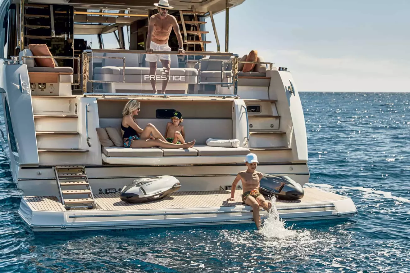 This is photo of a beach platform at Prestige X70