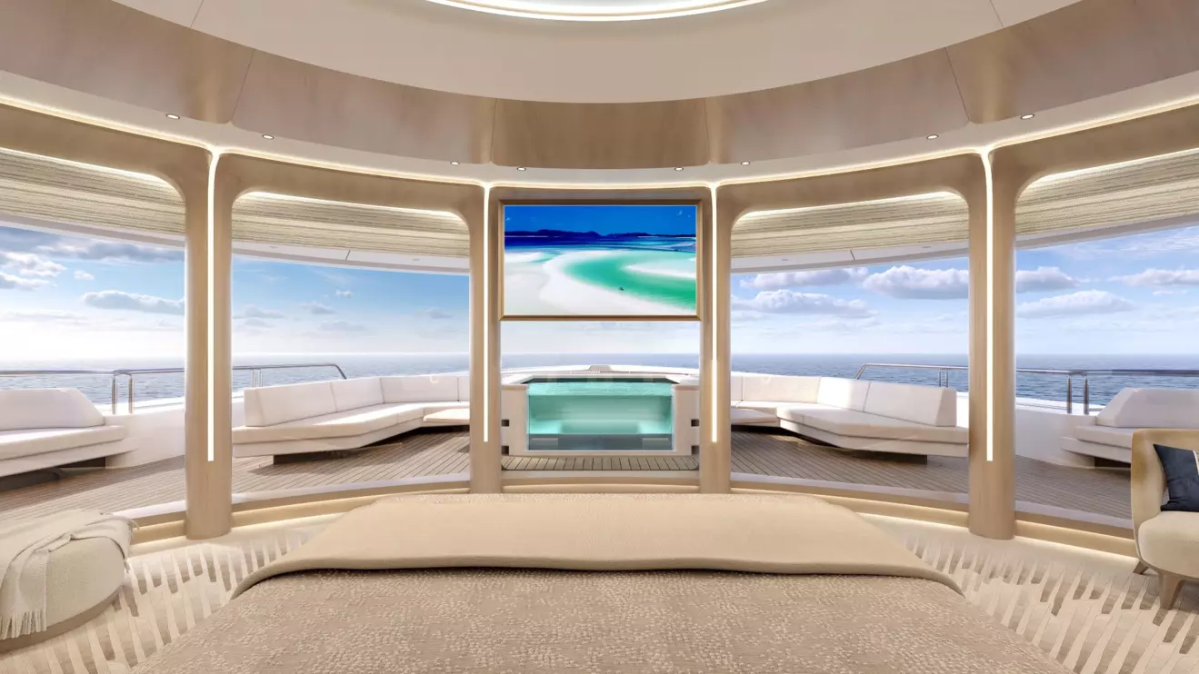Luxury yacht Owner's cabin on Benetti Project Life.